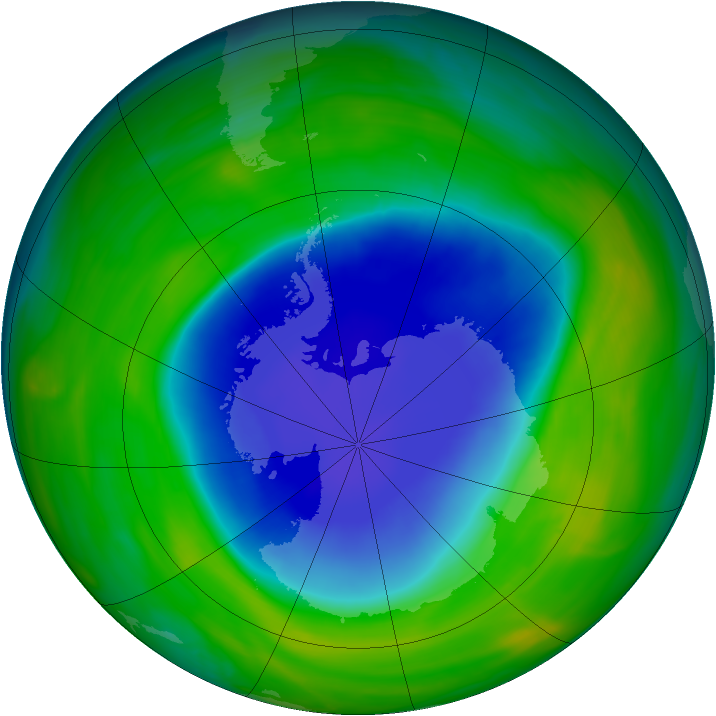 Antarctic ozone map for 06 November 2004